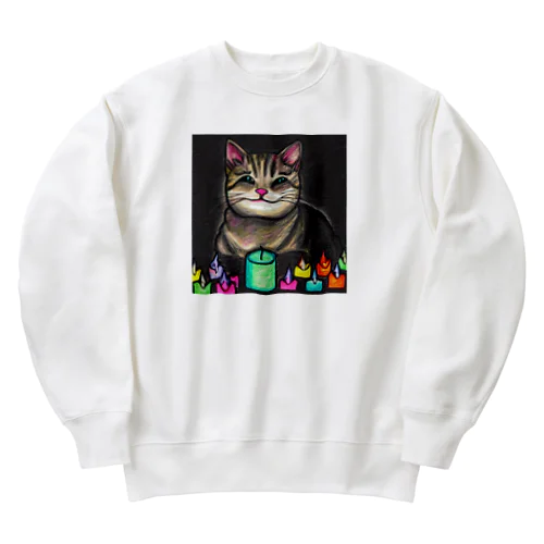 190歳になった猫のさぶろー Heavyweight Crew Neck Sweatshirt