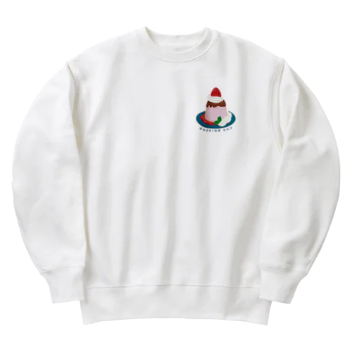 ワンポイント 毎月25日はプリンの日のプリン　イチゴプリン Heavyweight Crew Neck Sweatshirt