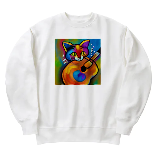 俺のマーチンD-45 が大好物な俺の猫 Heavyweight Crew Neck Sweatshirt