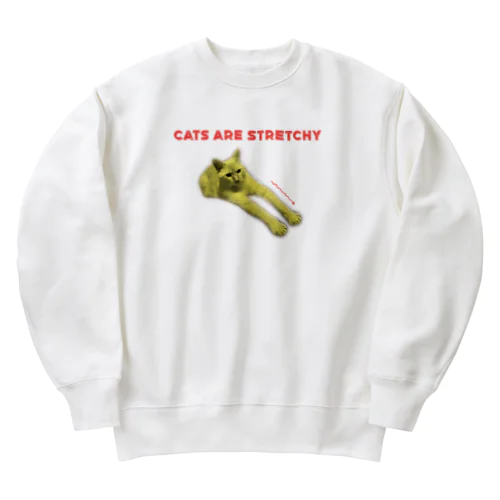 猫は伸びる Heavyweight Crew Neck Sweatshirt