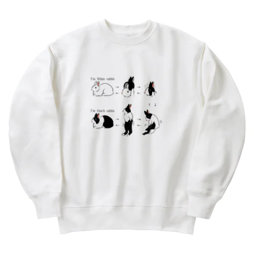 履いてるうさぎ〜白うさぎからダッチうさぎに〜 Heavyweight Crew Neck Sweatshirt