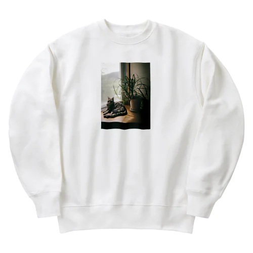 猫の写ルンです Heavyweight Crew Neck Sweatshirt