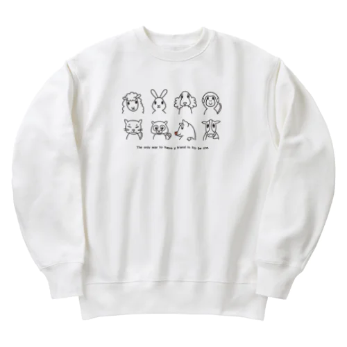 動物大集合！（チャリティー） Heavyweight Crew Neck Sweatshirt