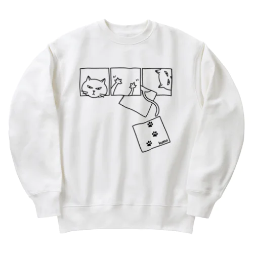 ひとり遊びにゃんこ Heavyweight Crew Neck Sweatshirt