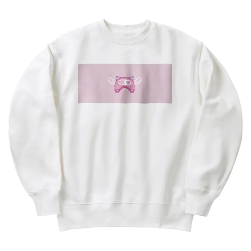 猫耳コントローラー（ピンク） Heavyweight Crew Neck Sweatshirt