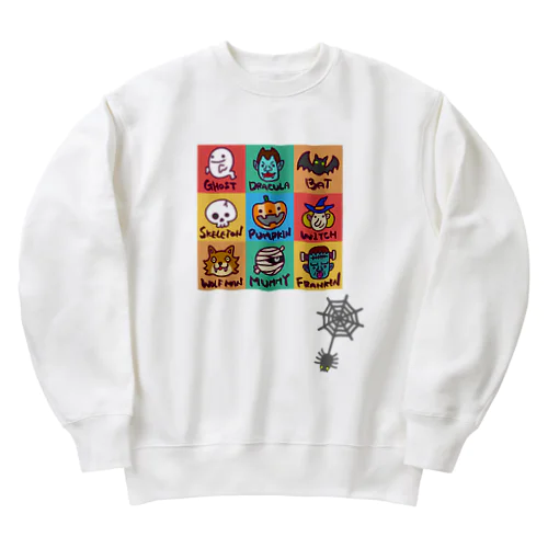 ゆるハロウィン (蜘蛛付き) Heavyweight Crew Neck Sweatshirt