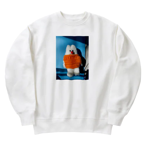 しゃぼんぼん・朝焼けのオレンジニット Heavyweight Crew Neck Sweatshirt