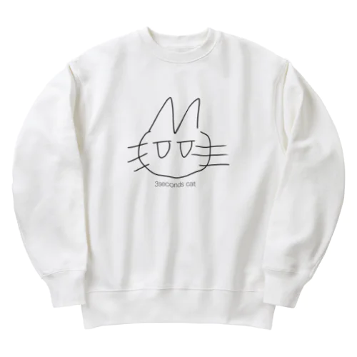 3seconds cat Heavyweight Crew Neck Sweatshirt