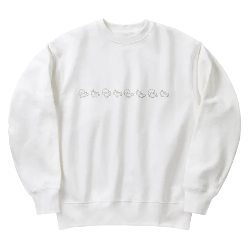 ぷぷまる　おいかけっこ クロ線 Heavyweight Crew Neck Sweatshirt