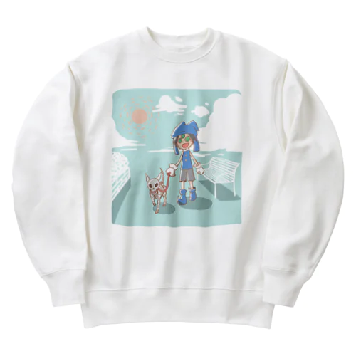 夏のお散歩 Heavyweight Crew Neck Sweatshirt