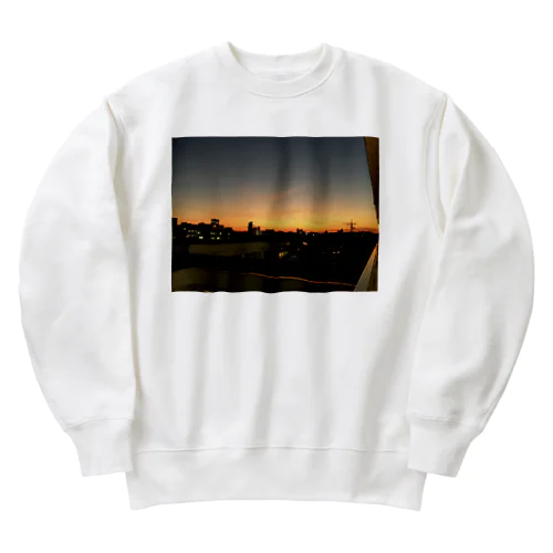 秋の空（夕暮れ） Heavyweight Crew Neck Sweatshirt