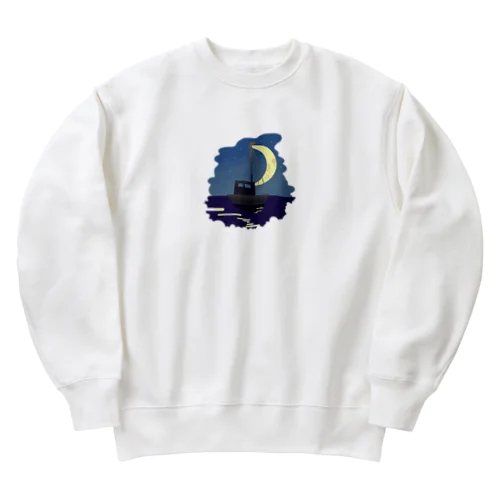 月夜のヨット Heavyweight Crew Neck Sweatshirt