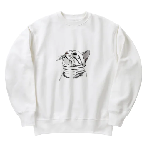 サバトラ柄の猫 Heavyweight Crew Neck Sweatshirt