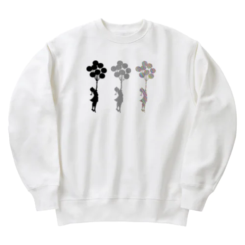 少女と風船　girl and ballons バンクシー感 Heavyweight Crew Neck Sweatshirt