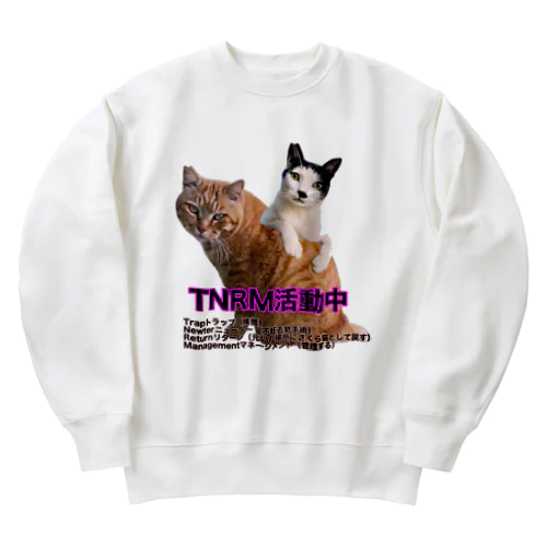 さくら猫チャンミーとココロ Heavyweight Crew Neck Sweatshirt