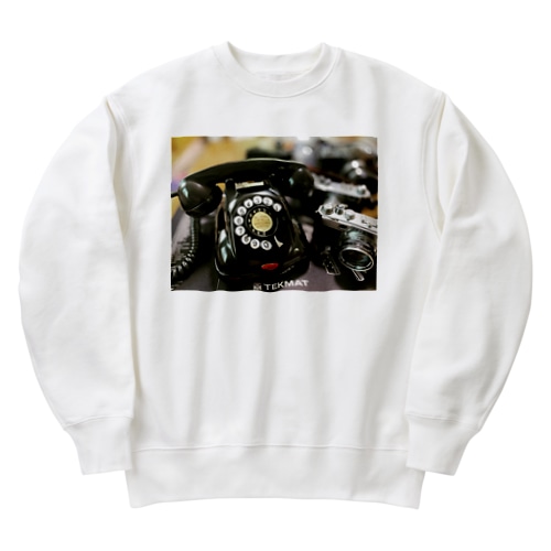 黒電話とフィルムカメラ Heavyweight Crew Neck Sweatshirt