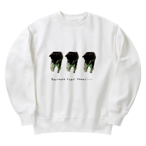 愛おしいガニ股が邪魔するでぇ Heavyweight Crew Neck Sweatshirt