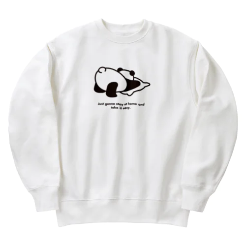 家でまったりパンダ Heavyweight Crew Neck Sweatshirt