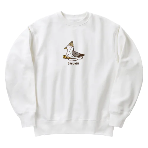 サウナが好きなカモメ Heavyweight Crew Neck Sweatshirt