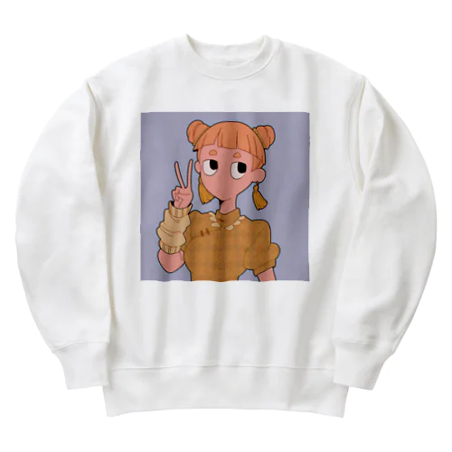 『ピース』(イエローver.) Heavyweight Crew Neck Sweatshirt