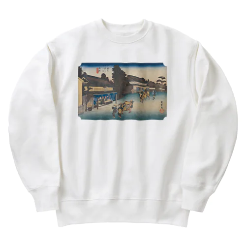 広重_東海道五拾三次鳴海 名物有松絞 Heavyweight Crew Neck Sweatshirt