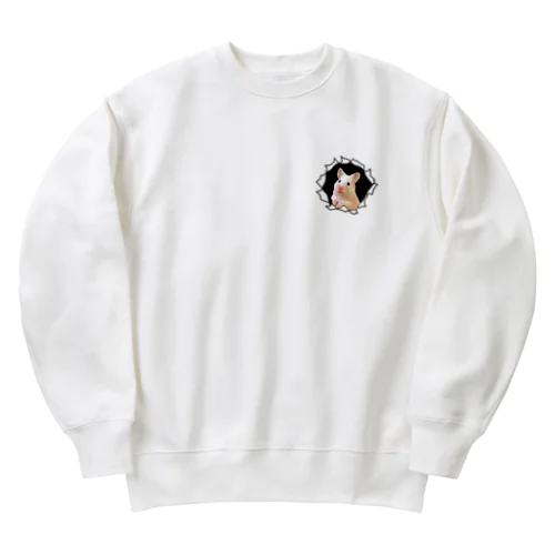 突き出てくるハムちゃん Heavyweight Crew Neck Sweatshirt