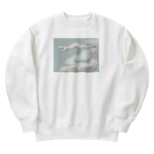 空飛ぶオコジョ Heavyweight Crew Neck Sweatshirt