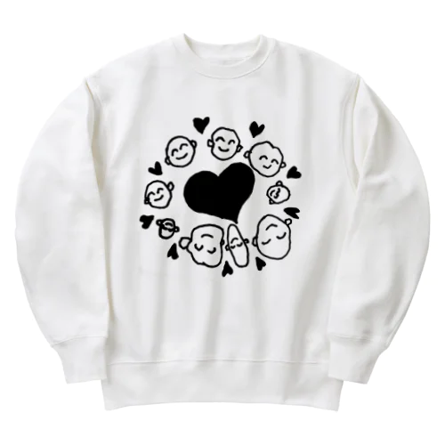 しあわせ笑顔５ Heavyweight Crew Neck Sweatshirt