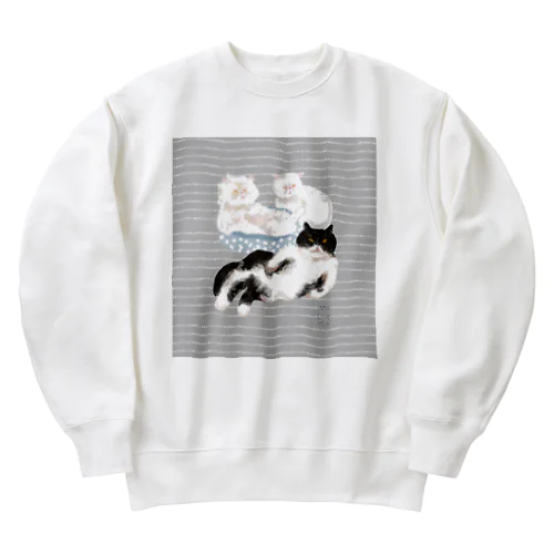 むぅるぅみぃ縞入り Heavyweight Crew Neck Sweatshirt