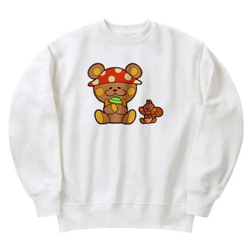 ぬいクマちゃんのキノコがり Heavyweight Crew Neck Sweatshirt