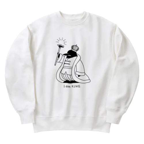 王様ペンギン(黒) Heavyweight Crew Neck Sweatshirt