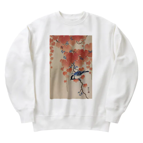 蔦に四十雀 Heavyweight Crew Neck Sweatshirt