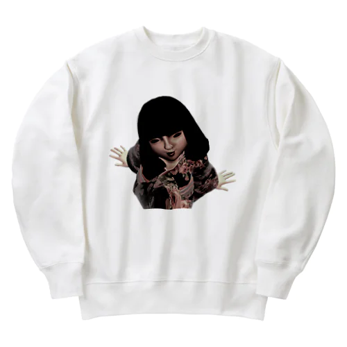 不気味 ダーク 怖い 日本人形 Heavyweight Crew Neck Sweatshirt