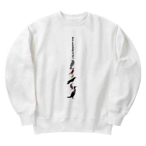 Let's enjoy bird watching ! 薄い色用 Heavyweight Crew Neck Sweatshirt