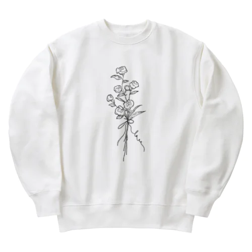 simple flower Heavyweight Crew Neck Sweatshirt