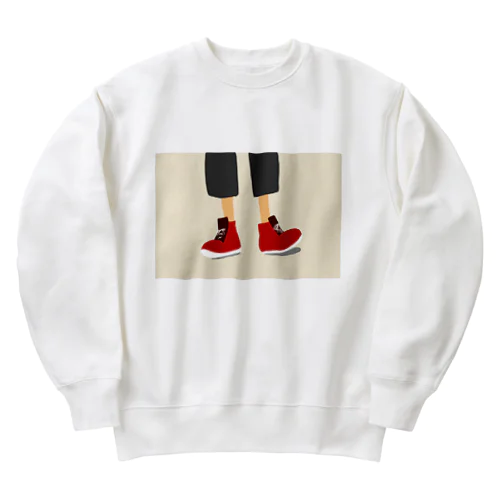 うきうきな赤い靴 Heavyweight Crew Neck Sweatshirt