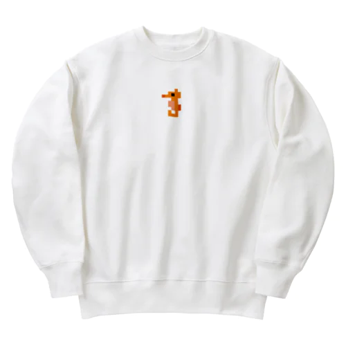 粗ドット絵・タツノオトシゴくん Heavyweight Crew Neck Sweatshirt