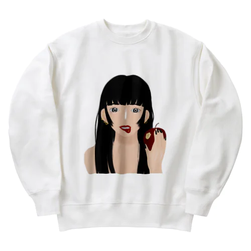 黒髪の女性 Heavyweight Crew Neck Sweatshirt