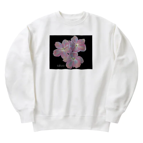 輝くsakura Heavyweight Crew Neck Sweatshirt