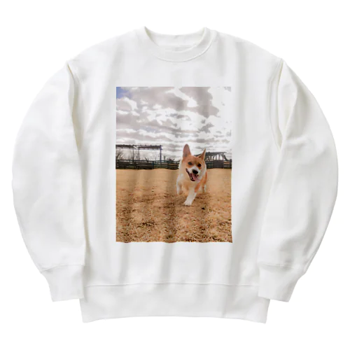 脚長コーギーむぎくん Heavyweight Crew Neck Sweatshirt