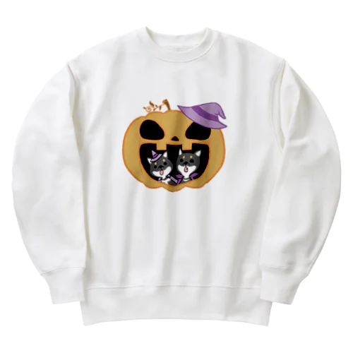 魔法使い黒柴ちゃんたちのハロウィン Heavyweight Crew Neck Sweatshirt