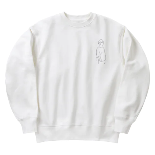 斜に構えメガネ小童 Heavyweight Crew Neck Sweatshirt