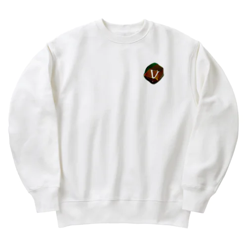 チョコレート　多面体　ワンポイント　シンプル Heavyweight Crew Neck Sweatshirt