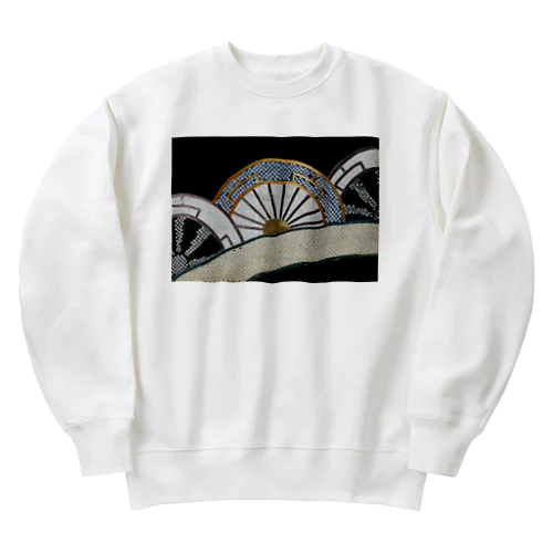 和風柄　着物柄　車輪　K１ Heavyweight Crew Neck Sweatshirt