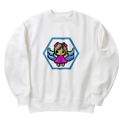 地球の未来が心配な天使ちゃん Heavyweight Crew Neck Sweatshirt