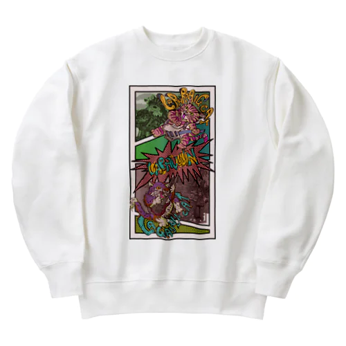 ラフヴーリン　アメコミ風透過 Heavyweight Crew Neck Sweatshirt