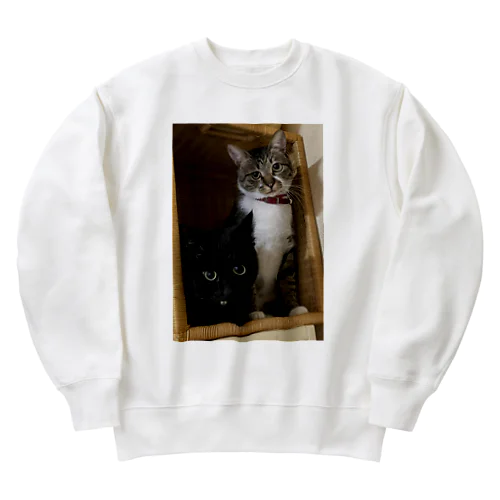 二人で高いところに逃げた… Heavyweight Crew Neck Sweatshirt