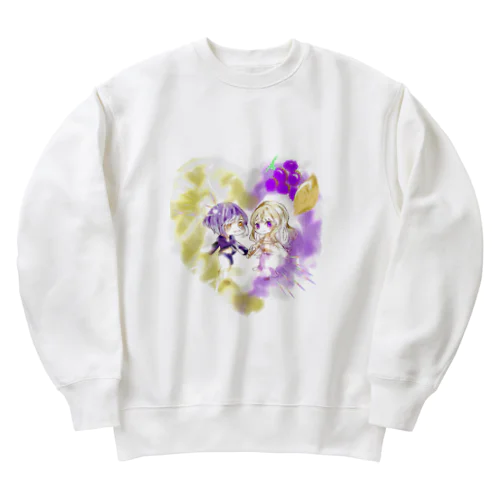 紫と黄 Heavyweight Crew Neck Sweatshirt