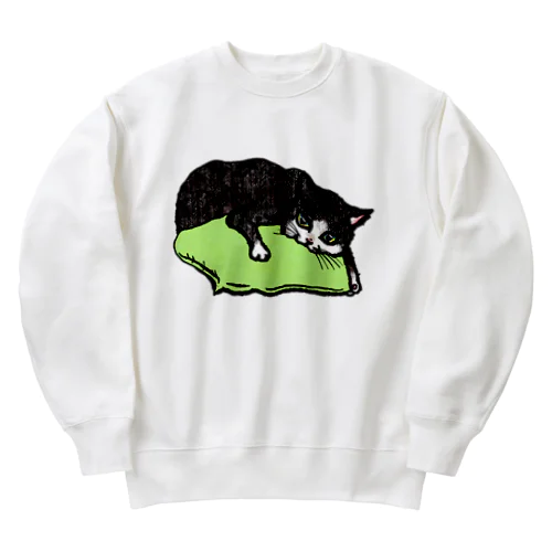 俺の枕　白黒猫バージョン Heavyweight Crew Neck Sweatshirt