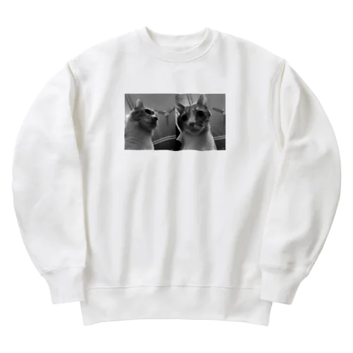 はなちゃんモノクロ Heavyweight Crew Neck Sweatshirt